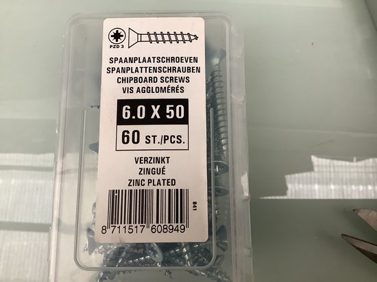 Kruiskop houtschrouf met verzonken kop, 3,5 x 40 mm, A2-70, QS-49 Kruiskop houtschrouf met verzonken kop, 3,5 x 40 mm, A2-70, QS-49