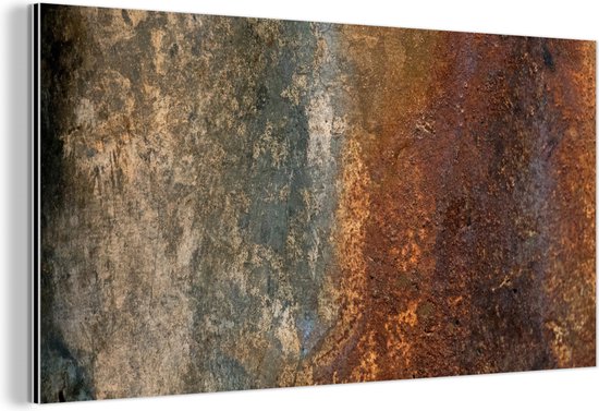 Décoration murale Métal - Peinture Aluminium - Fer - Abstrait - Rouille - 120x60 cm - Dibond