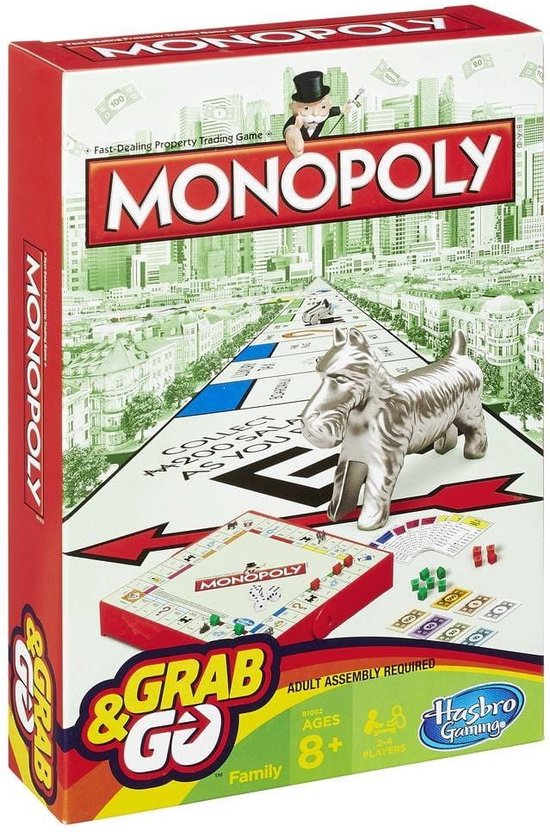 Thumbnail van een extra afbeelding van het spel Hasbro Monopoly Grab & Go Board game Economic simulation