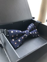 Bow-tie - bowtie - vlinderstrik - blauw - motief