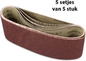 Schuurband - set van 25 schuurbanden - 75x533 mm - schuurpapier korrel 40 60 80 120 en 180