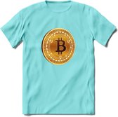 Bitcoin Coin - Crypto T-Shirt Kleding Cadeau | Dames / Heren / Unisex | Bitcoin / Ethereum shirt | Grappig Verjaardag kado | BTC Tshirt Met Print | - Licht Blauw - XXL