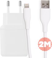 Snellader voor iPhone en iPad + Lightning USB Kabel 2 Meter - 3A Quick en Fast Charging voor Apple iPhone & iPad