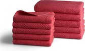 Luxe  handdoek set - 10 delig - 5x 50x100 + 5x 70x140 - roze - KUBUS - jacquard geweven - 100% katoen - extra zacht badstof - handdoekset - handdoeken - luxe set badhanddoeken - ha
