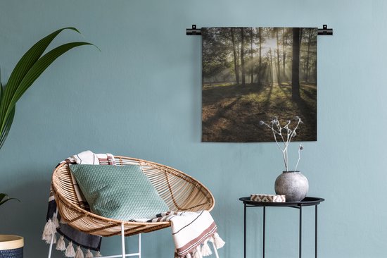 Tapisserie - Tapisserie - Forêt - Soleil - Brouillard - 60x60 cm - Tapisserie