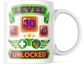 Verjaardag Mok level 30 unlocked | Verjaardag cadeau | Grappige Cadeaus | Koffiemok | Koffiebeker | Theemok | Theebeker