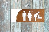 Wit-WC-bordje-dames-heren-baby-verschoningstafel-plexiglas-hout- Deurbordje-deur bordje-wc-wc bordje-bordje-toilet-toiletten-toilettes-toiletbordje-pictogram-iconen--tekst-tekstbor
