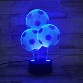 3D Led Lamp Met Gravering - RGB 7 Kleuren - Voetballen