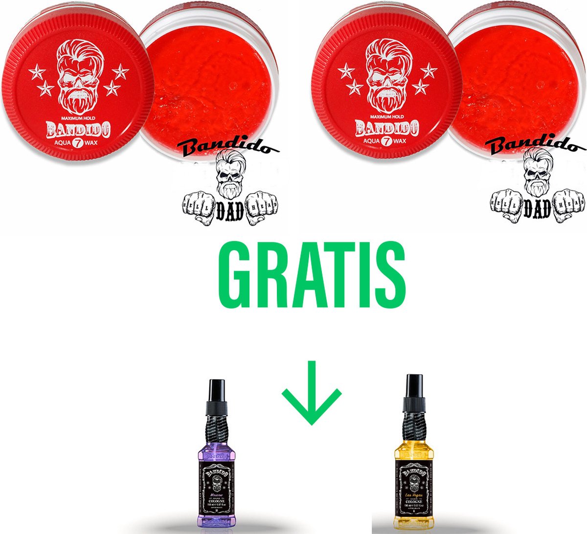 Bandido Haar Wax Nr 7-2 Stuks 150ml +2X COLONGE 150ml