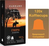 Caffe Carraro 1927 - Ethiopië Single Origin Koffie capsules - 120x Koffiecups (Nespresso® Compatibel) - Espresso en Lungo - Intensiteit 8/14