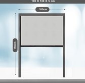 PALMAT Raamhor - Antraciet rolhor voor raam - 100 cm breed - 140 cm lang - 1 x vliegenraam