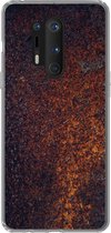 OnePlus 8 Pro - Rouille - Zwart - Plaque en acier - Coque en Siliconen pour téléphone