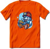 Mining Wolf - Crypto T-Shirt Kleding Cadeau | Dames / Heren / Unisex | Bitcoin / Ethereum shirt | Grappig Verjaardag kado | Tshirt Met Print  Prijs - Oranje - L