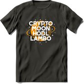 Crypto Moon - T-Shirt Kleding Cadeau | Dames / Heren / Unisex | Bitcoin / Ethereum shirt | Grappig Verjaardag kado | Tshirt Met Print  Prijs - Donker Grijs - S