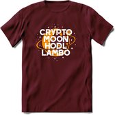 Crypto Moon - T-Shirt Kleding Cadeau | Dames / Heren / Unisex | Bitcoin / Ethereum shirt | Grappig Verjaardag kado | Tshirt Met Print  Prijs - Burgundy - XL