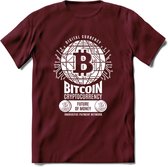 Bitcoin Future - Crypto T-Shirt Kleding Cadeau | Dames / Heren / Unisex | Bitcoin / Ethereum shirt | Grappig Verjaardag kado | Tshirt Met Print | - Burgundy - M