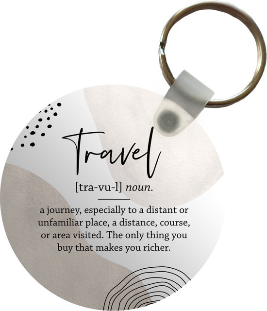 Sleutelhanger - Reizen - Travel - Spreuken - Plastic - Rond - Uitdeelcadeautjes