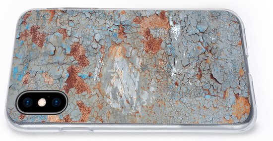 Coque pour iPhone X - Imprimé rouille - Peinture - Métal - Coque en Siliconen téléphone -