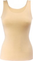 Dames onderhemd - microfiber - naadloos - Beige - Maat L