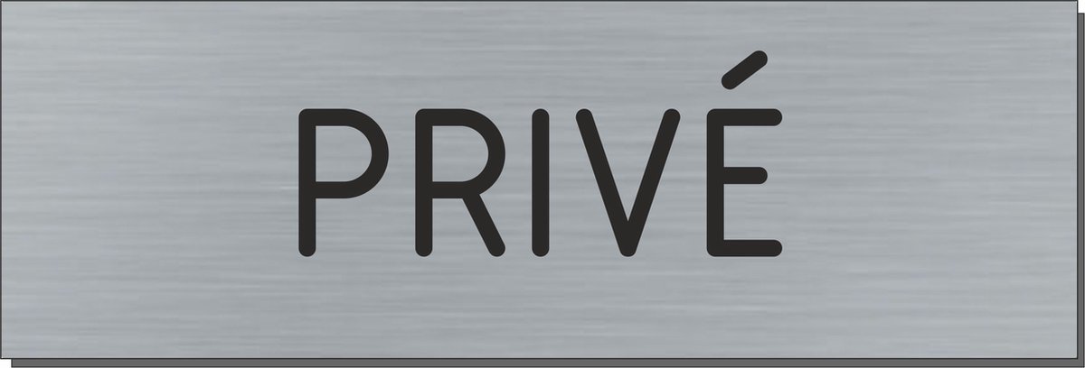 Deurbordje - privé bord - bordje - privé - rechthoekig met RVS look