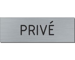 Deurbordje - privé bord - bordje - privé - rechthoekig met RVS look