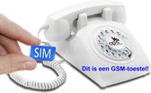 Opis 60's MOBILE Retro Vaste Telefoon met SIM - Draaischijf - Wit