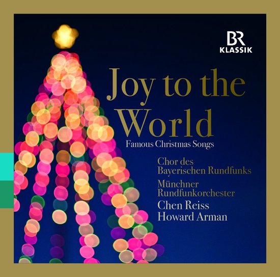 CD-hoes met een afbeelding van een met lampjes versierde kerstboom en de titel "Joy to the World, Famous Christmas Songs".
