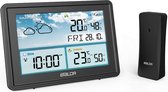 BALDR Draadloos Weerstation met Buitensensor | Thermometer | Hygrometer | Voor Binnen en Buiten | Weersvoorspelling | Tijdweergave | Wekker en Nachtlampje | Multifunctioneel Draadloos Weersta