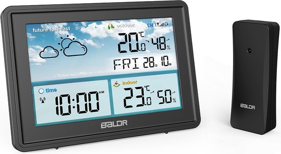 BALDR Draadloos Weerstation met Buitensensor | Thermometer | Hygrometer |  Voor Binnen... | bol.com