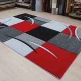 Rood Tapijt Laagpolig Vloerkleed Koho Eternal Flow - 80x150cm- Modern - Woonkamer - Salon - Slaapkamer - Eetkamer