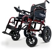 Comfygo X-6 Fauteuil roulant électrique léger pliant, fauteuil roulant électrique adulte avec 4 roues, rouge