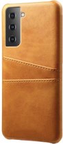 Backcover geschikt voor Samsung Galaxy S21 - Bruin - PU Leer - Pasjeshouder