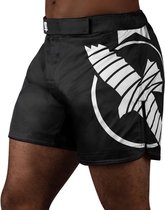 Hayabusa Icon Mid-Length Fight Shorts - Zwart / Wit - maat XXL