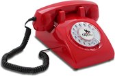 Opis 60's Retro telefoons - met draaischijf - mechanische rinkelbel - rood