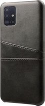 Backcover geschikt voor Samsung Galaxy A71 - Zwart - PU Leer - Pasjeshouder