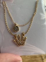 Akyol - kroon ketting - voor hem en haar - Valentijn cadeau - gouden ketting - king ketting - ketting - collier - kroon - ketting met een hanger - queen - accessoires - sieraden