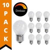 Proventa® Gloeilamp bol Mat 15W - Dimbaar - Grote E27 fitting - 10 Gloeilampen