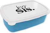 Broodtrommel Blauw - Lunchbox - Brooddoos - Grote zus - Quotes - Big sis - Spreuken - 18x12x6 cm - Kinderen - Jongen