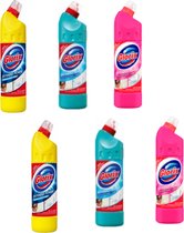 Glorix toilet reiniger combi verpakking 6 stuks - Toiletreiniger - 2 x Glorix Eucalyptus bleekmiddel 750 ml, 2 x Glorix original bleekmiddel 750 ml & 2 x Glorix Pink power bleekmid