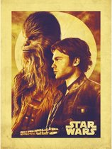 Star Wars Print Han Solo & Chewbacca Art Print  30 x 40 cm