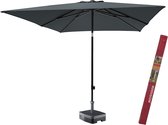 Parasol vierkant Grijs 230 x 230 cm met voet en hoes | Kantelbare en vierkante Madison Moraira