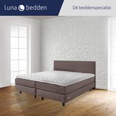Luna Bedden - Boxspring Bella - 140x200 Compleet Bruin Glad Bed