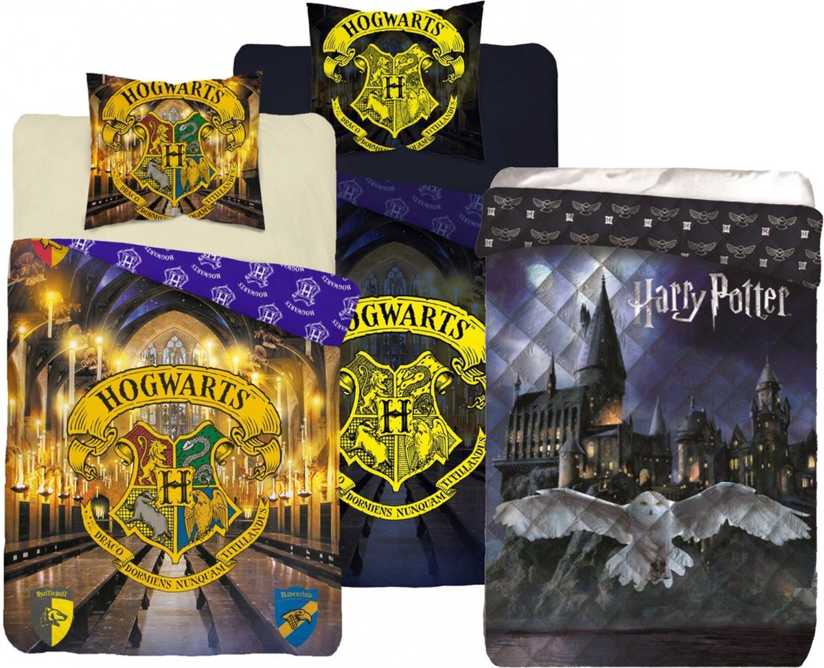 Harry Potter Hogwarts Gold dekbedovertrek omkeerbaar