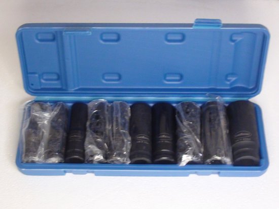 Doppenset, kracht 1/2", 10-dlg voor slagmoersleutel of handmatig