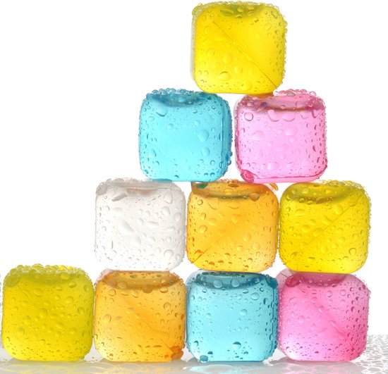 Mini cubitos de hielo de plástico, bandeja de plástico de colores surtidos, cubi