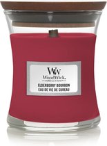 WoodWick Kaars Mini Elderberry Bourbon - 8 cm / ø 7 cm