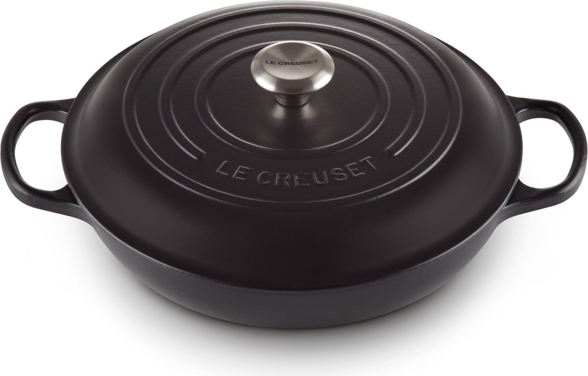 Le Creuset - Gietijzeren ronde braadpancampagnard Matzwart3,5L