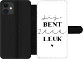 Bookcase Geschikt voor iPhone 11 telefoonhoesje - Vriend - Jij bent zo leuk - Spreuken - Quotes - Met vakjes - Wallet case met magneetsluiting