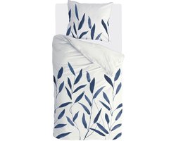 Walra Dekbedovertrek Bamboo Branches - 140x220 - 100% Katoen - Wit / Donker Grijs