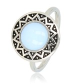*My Bendel - Vintage ring zilverkleurig met White Quartz steen - Vintage ring zilverkleurig met White Quartz steen - Met luxe cadeauverpakking